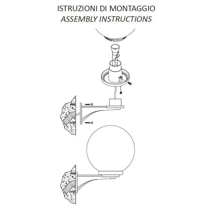 BRACCIO PER LAMPADE FINO A 300MM COLORE NERO