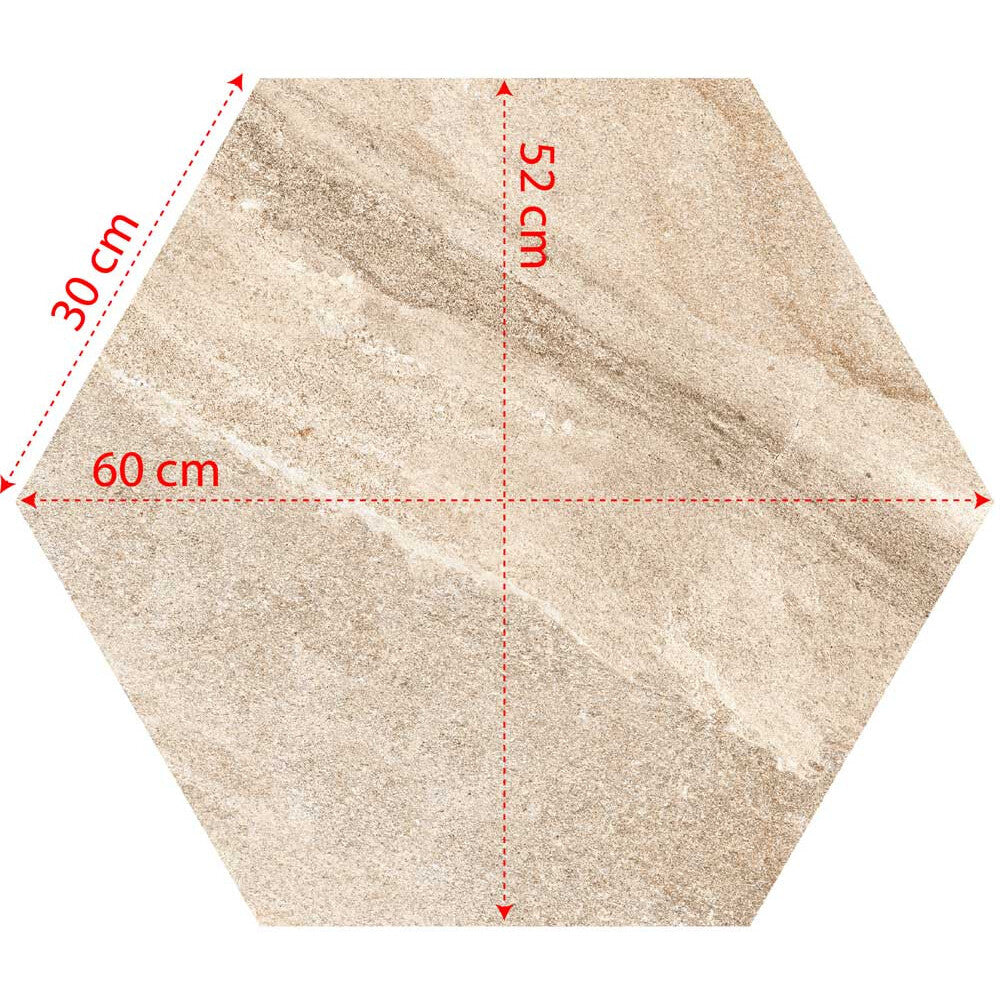 CAMMINAMENTO ESAGONO D.60-52XH2CM CAPPUCCINO
