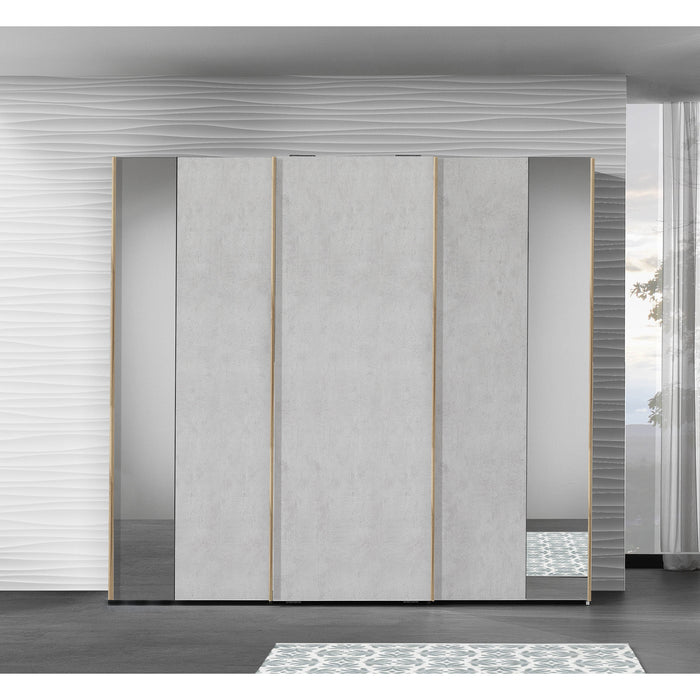 CAMERA DA LETTO ARMONY NOCE / CEMENTO CON ARMADIO