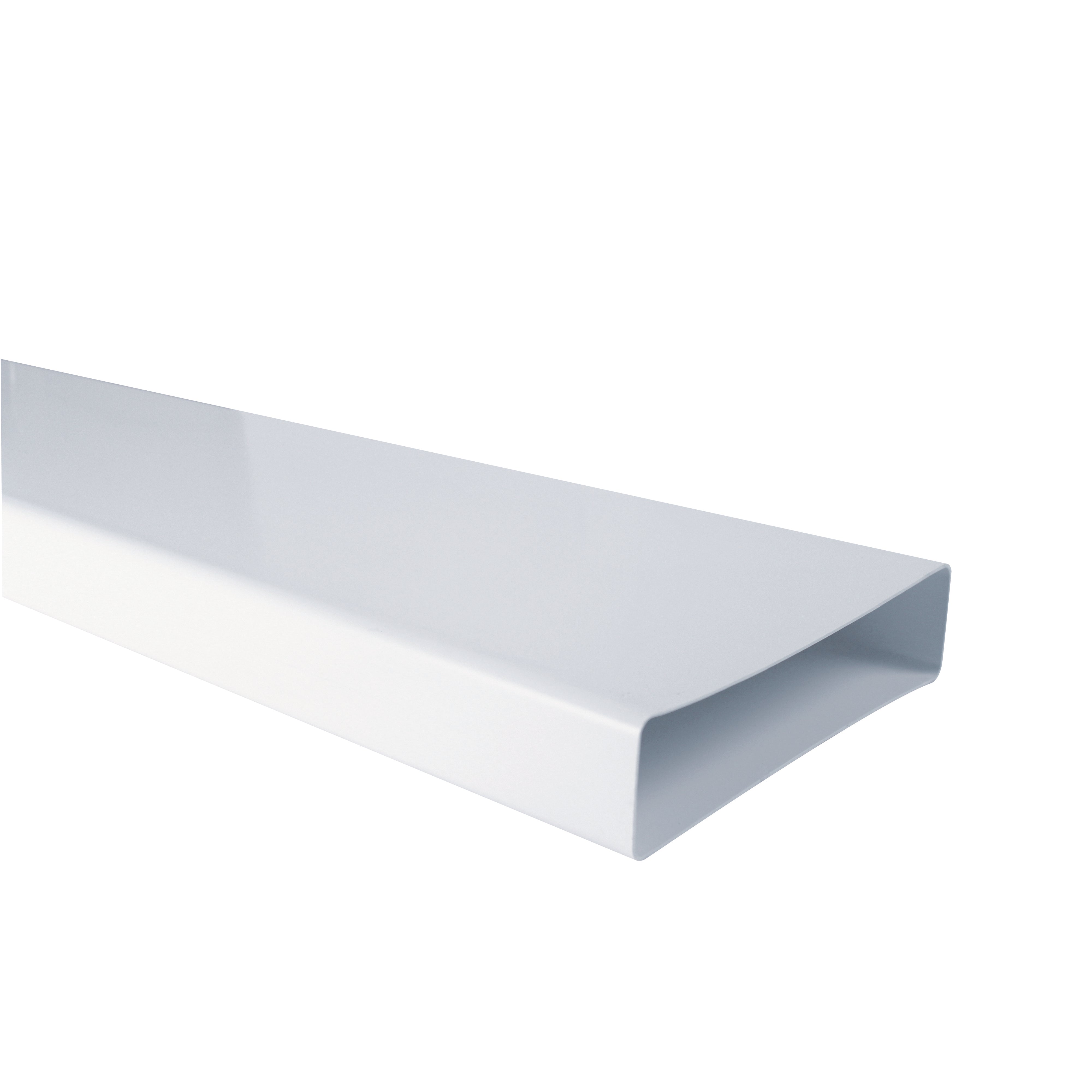 CANALE PIATTO RETTANGOLARE 55X110X1000MM BIANCO PE