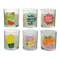 CANDELA ALLA CITRONELLA D.8XH9CM SUMMER IN VETRO