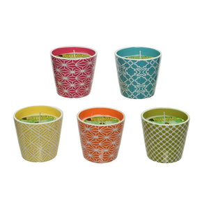 CANDELA CITRONELLA IN VASO COLORATO D.11CM