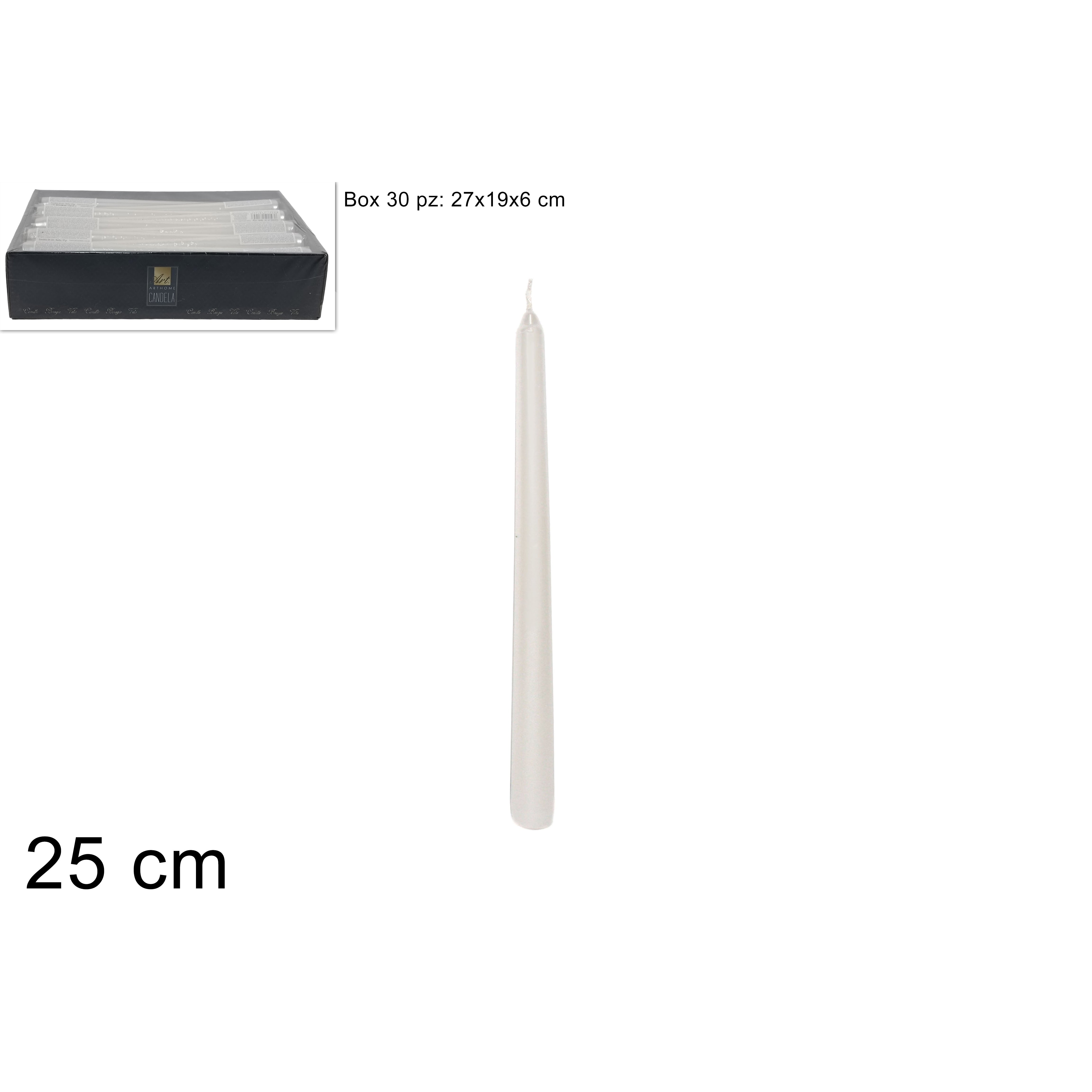 CANDELA LAMINATA 25CM BIANCO