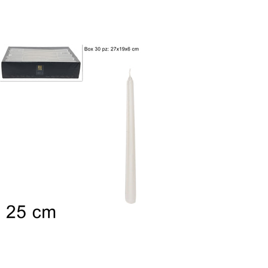 CANDELA LAMINATA 25CM BIANCO