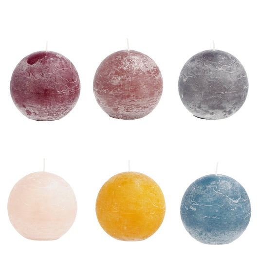 CANDELA PROFUMATA BRINA A SFERA D.9CM IN 6 COLORI