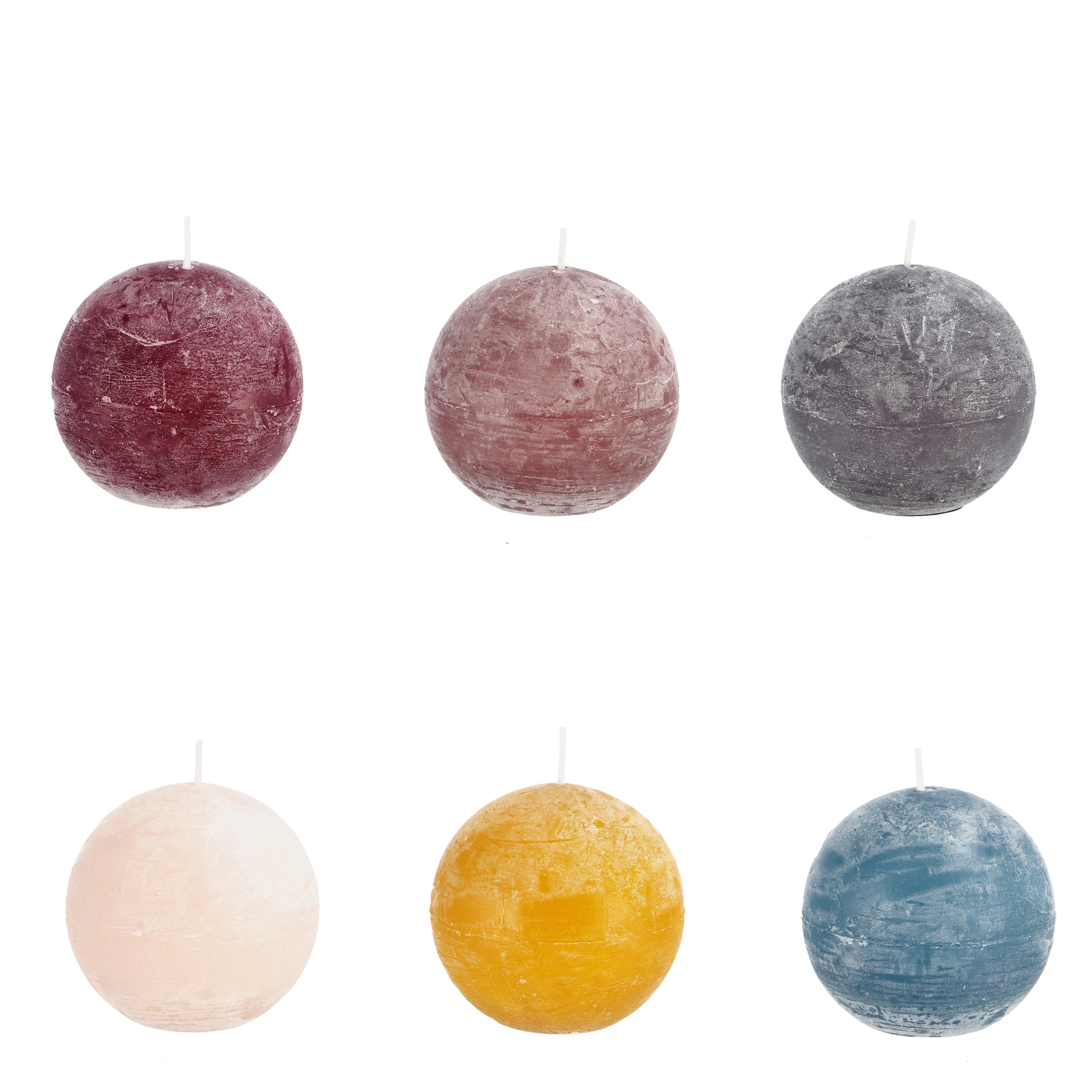 CANDELA PROFUMATA BRINA A SFERA D.7.5CM IN 6 COLOR