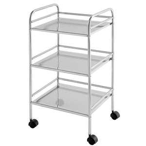CARRELLO CON RUOTE TRE RIPIANI CROMO H75CM