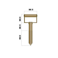 CAVALLOTTO A VITE 18MM OTTONE BRONZATO PER SERRAME