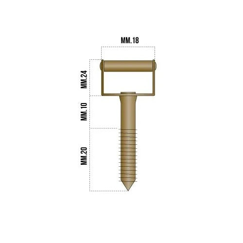 CAVALLOTTO A VITE 18MM OTTONE BRONZATO PER SERRAME