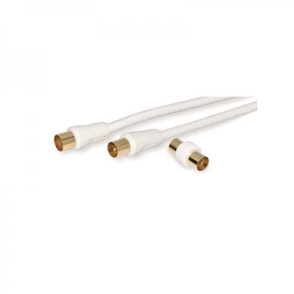 CAVO ANTENNA CON SPINA E PRESA GOLD 75 OHM IEC 200
