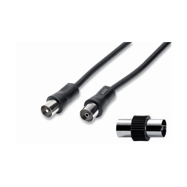 CAVO ANTENNA CON SPINA E PRESA 75 OHM IEC 200CM NE