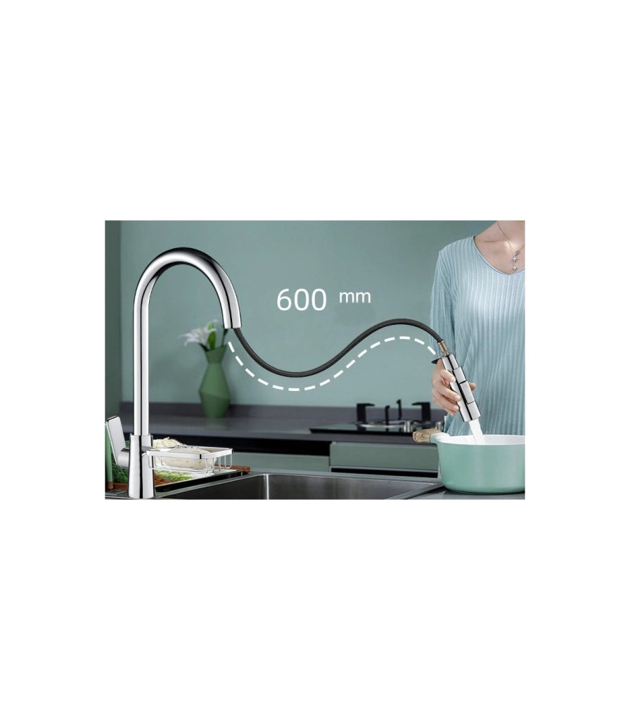 Rubinetto Cucina LH-123 | Griglia Scaffale | Rame Monoleva 2 Vie | Estrabile 2 Modi