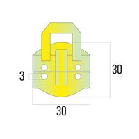 CHIUSURA A CLIP OTTONATA 30X30MM PER SCATOLE