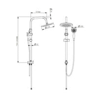 COLONNA DOCCIA REGOLABILE PAPETE CON DOCCETTA A 3