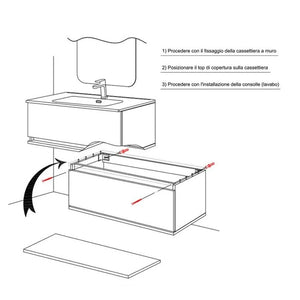 COMPOSIZIONE BAGNO PASTELLO 90X47CM TORTORA