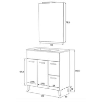 COMPOSIZIONE BAGNO GRETA 80X40XH85,5CM BIANCA