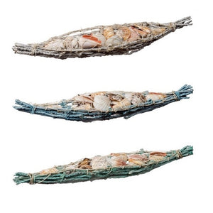 COMPOSIZIONE CON CONCHIGLIE 40X8XH5CM IN 3 COLORI