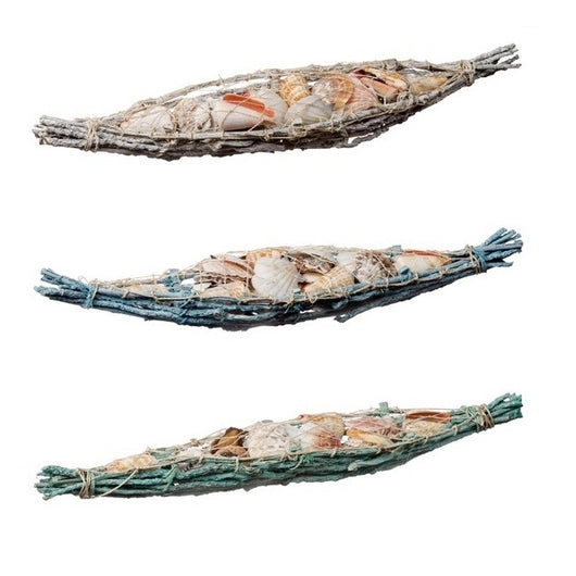 COMPOSIZIONE CON CONCHIGLIE 40X8XH5CM IN 3 COLORI