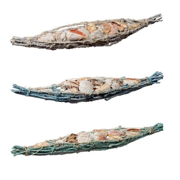 COMPOSIZIONE CON CONCHIGLIE 40X8XH5CM IN 3 COLORI