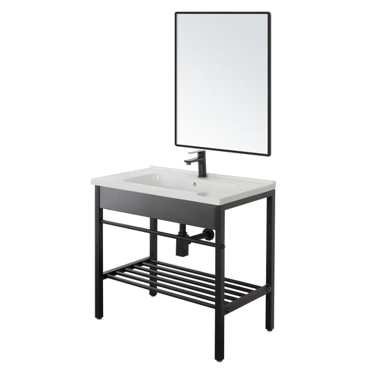 COMPOSIZIONE BAGNO INDUSTRIAL 60X47XH78CM NERA