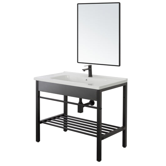 COMPOSIZIONE BAGNO INDUSTRIAL 80X47XH78CM NERA