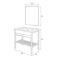 COMPOSIZIONE BAGNO INDUSTRIAL 80X47XH78CM NERA