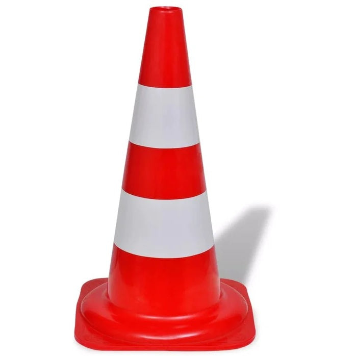 CONO SEGNALETICO H54CM POLIETILENE BIANCO / ROSSO