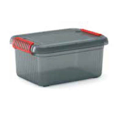 CONTENITORE K LATCH BOX 39X29XH18CM GRIGIO TRASPAR