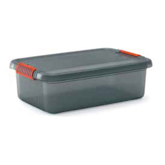 CONTENITORE K LATCH BOX 59X39XH18CM GRIGIO TRASPAR