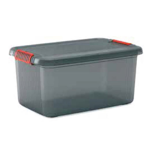 CONTENITORE K LATCH BOX 59X39XH28CM GRIGIO TRASPAR
