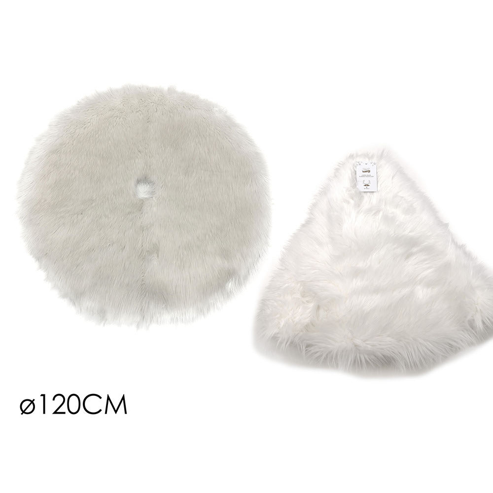COPRIBASE ALBERO D.120CM IN PELLICCIA BIANCA