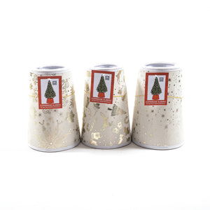 COPRIBASE ALBERO D.58CM BEIGE/ORO IN TESSUTO.