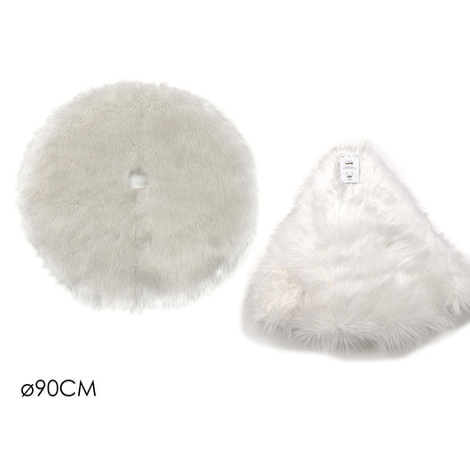 COPRIBASE ALBERO D.90CM IN PELLICCIA BIANCA