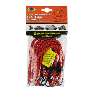 CORDA ELASTICA RAGNO 8 GANCI 32CM