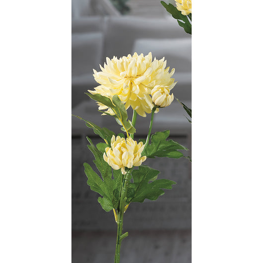 CRISANTEMO DECORATIVO 57CM CON 3 FIORI IN 3 COLORI