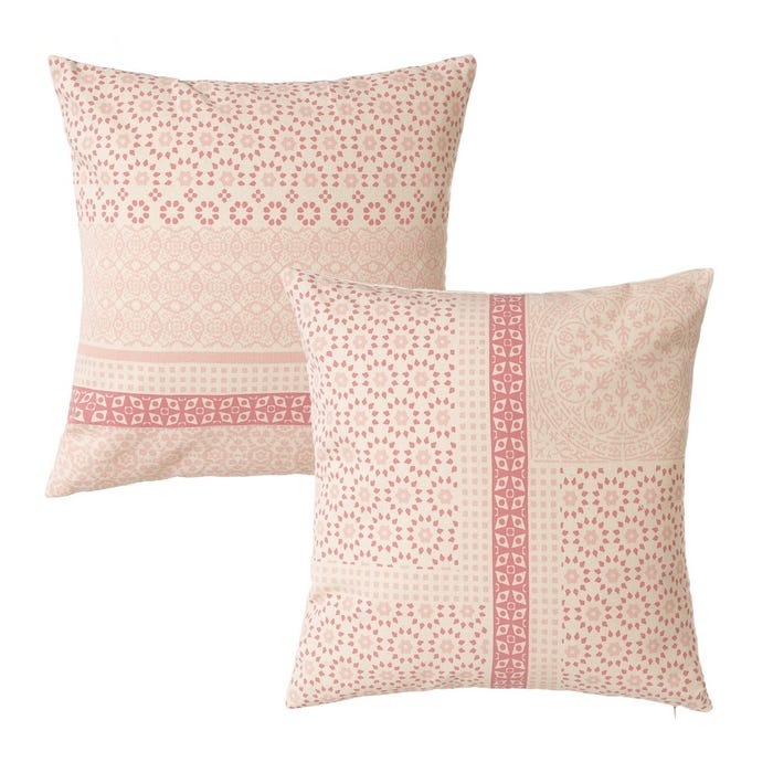 CUSCINO 45X45CM PANSY ROSA IN COTONE E POLIESTERE