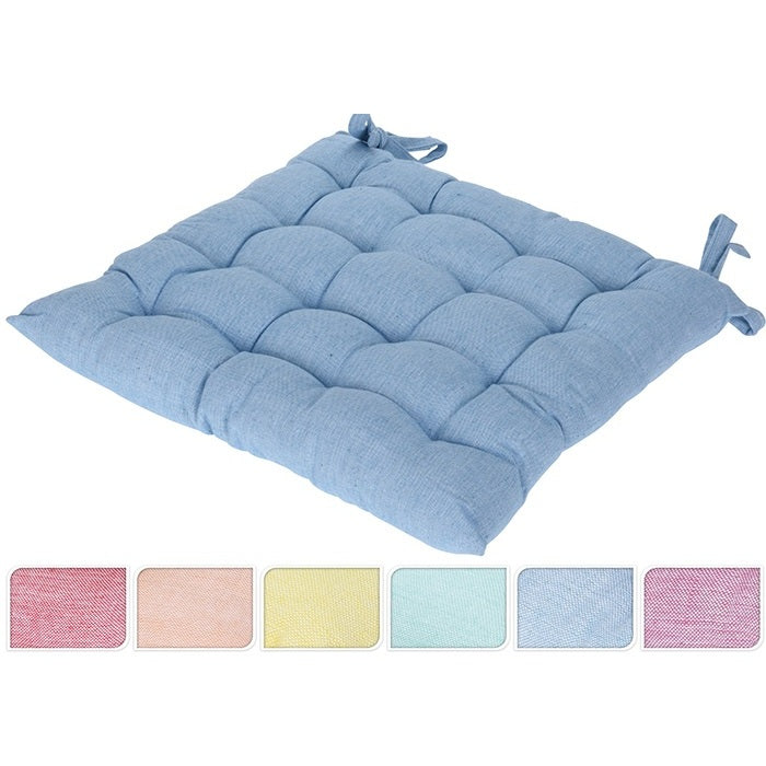 CUSCINO IN COTONE PER SEDIA 40X40CM IN 6 COLORI