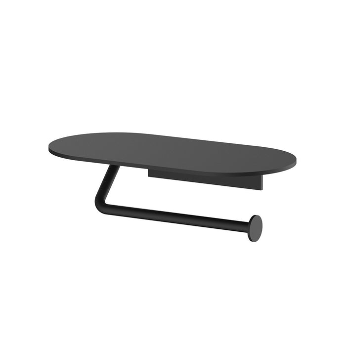 Portarotolo con ripiano nero serie evolution - fissaggio con biadesivo o ad incollo