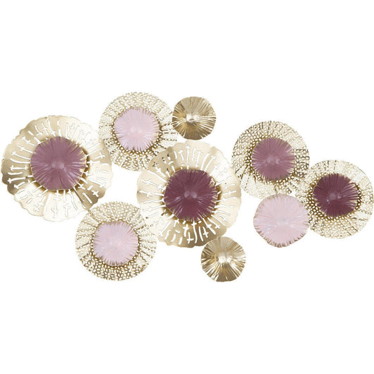 DECORAZIONE DA PARETE FLAIR 63X33X3,5CM ORO / ROSA