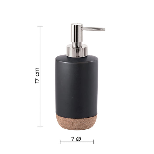 DISPENCER ILARY D.7XH17CM NERO MATT E SUGHERO.