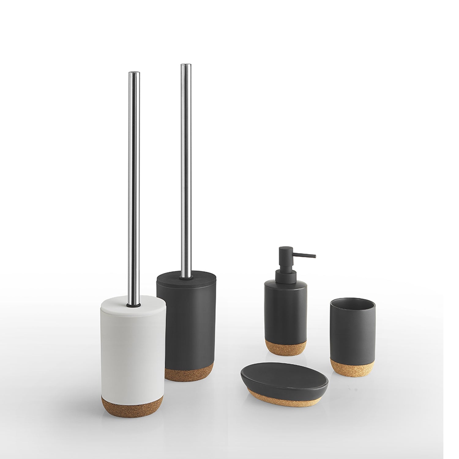 DISPENCER ILARY D.7XH17CM NERO MATT E SUGHERO.