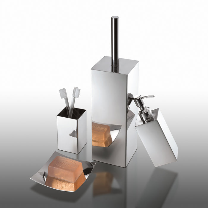 DISPENCER NEMESIA 6X6XH18CM INOX LUCIDO.