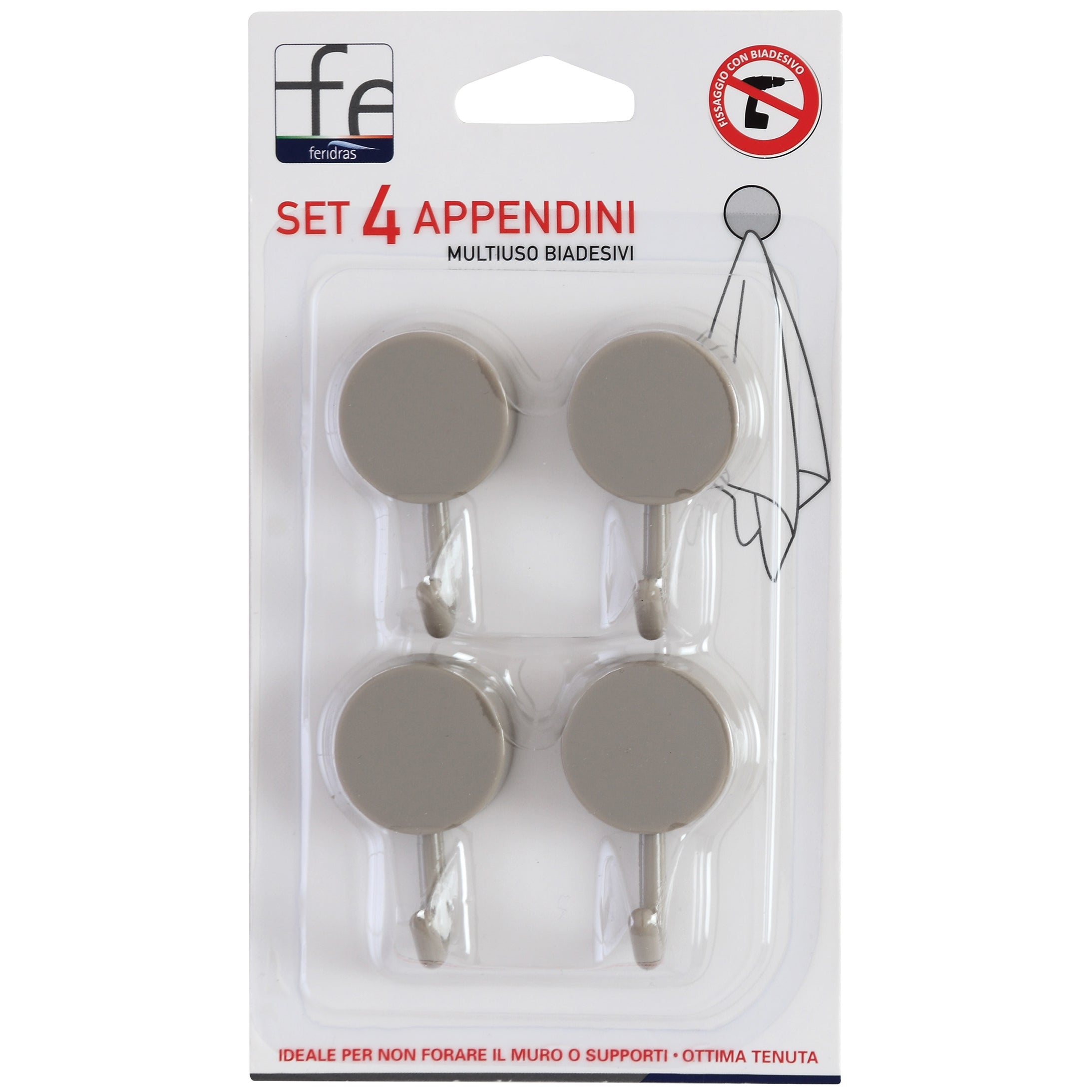 SET 4 APPENDINI BIADESIVI MULTIUSO