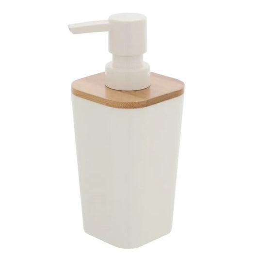 DISPENSER SAPONE BAMBOO IN PLASTICA BIANCA