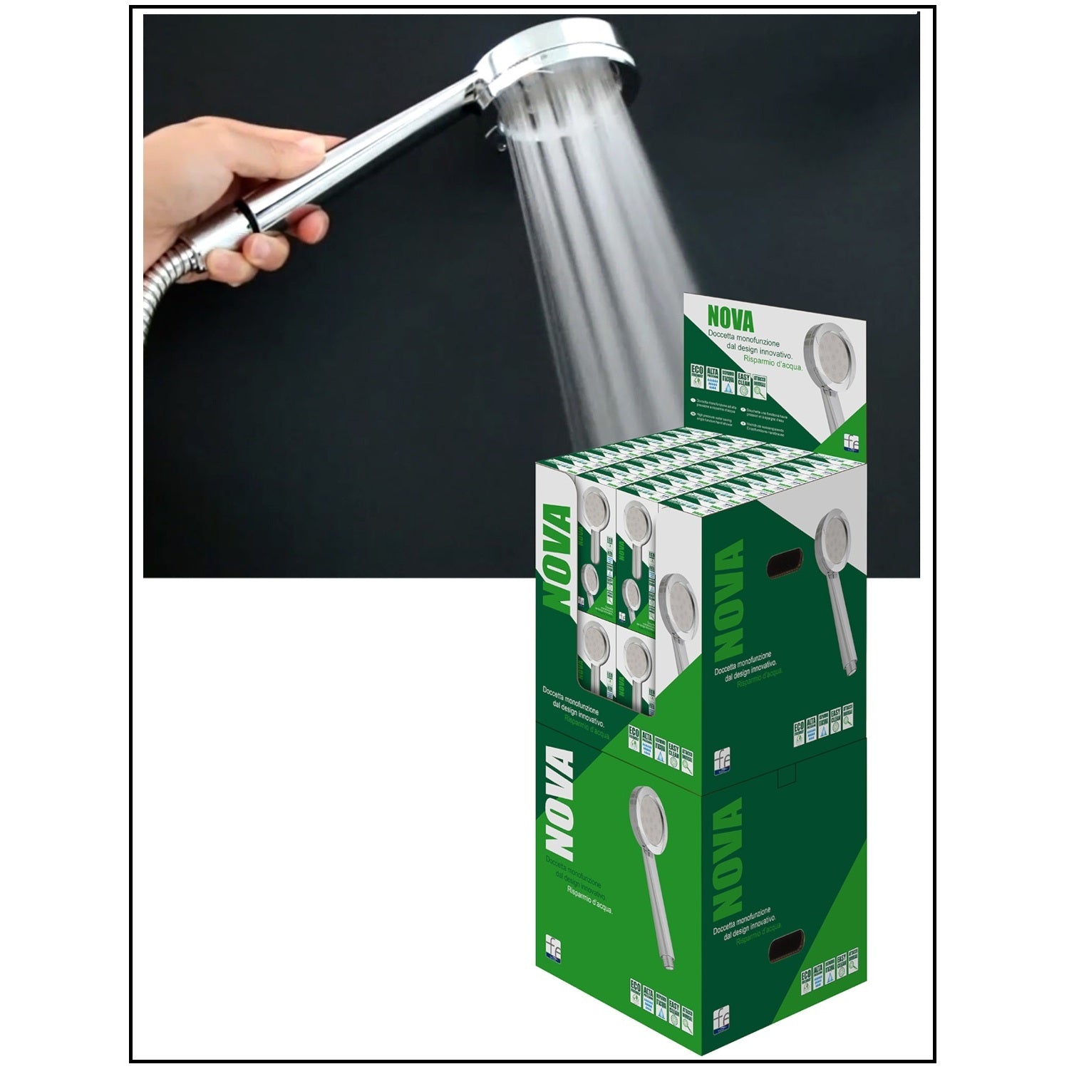 DOCCETTA NOVA 1 GETTO ALTA PRESSIONE IN ABS CROMO