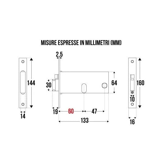 ELETTROSERRATURA FASCIA 64 F.16 E.60 OMEC