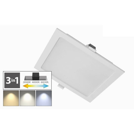 FARETTO LED INCASSO 12X12X3.5CM 6W 3000/4000/6000K