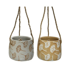 FIORIERA PENSILE IN TERRACOTTA D.12XH10CM SENAPE /