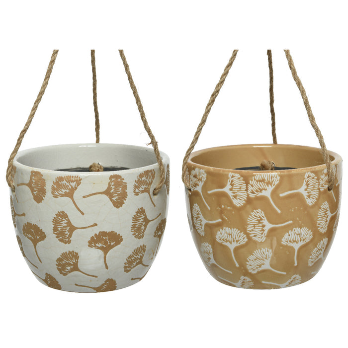 FIORIERA PENSILE IN TERRACOTTA D.17XH13CM SENAPE /