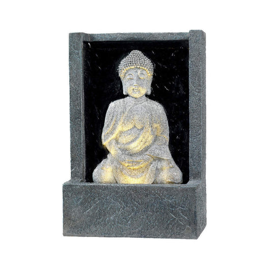FONTANA CON BUDDHA 14X26XH39CM CON 4 LED A LUCE CA